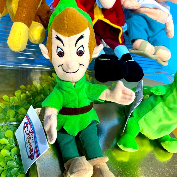 DISNEY EXCLUSIVE NWT VTG 90s PETER PAN RETIRED BEAN BAG PLUSH COMPLETE SET OF 5 - Picture 7 of 16